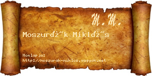 Moszurák Miklós névjegykártya